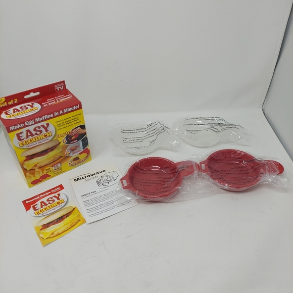 Easy Eggwich Microwave Egg Cooker Breakfast Sandwich Muffin Set Of 2 Non Stick - Picture 8 of 11